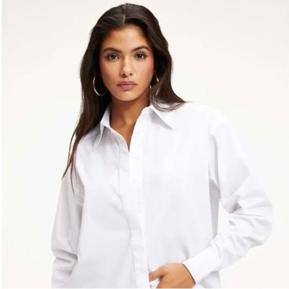 Good American Cotton Shirt Hi-Lo XL MSRP: $125 NWOT